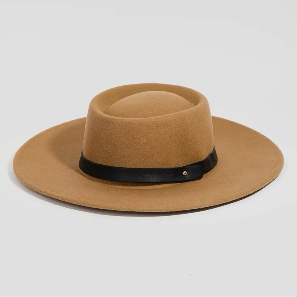 Chestnut fedora hat